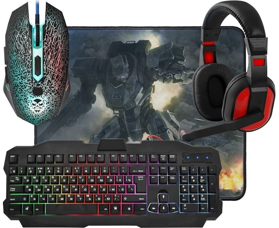 Клавиатура + мышь DEFENDER Target MKP-350 (52350) +Pad +Headset