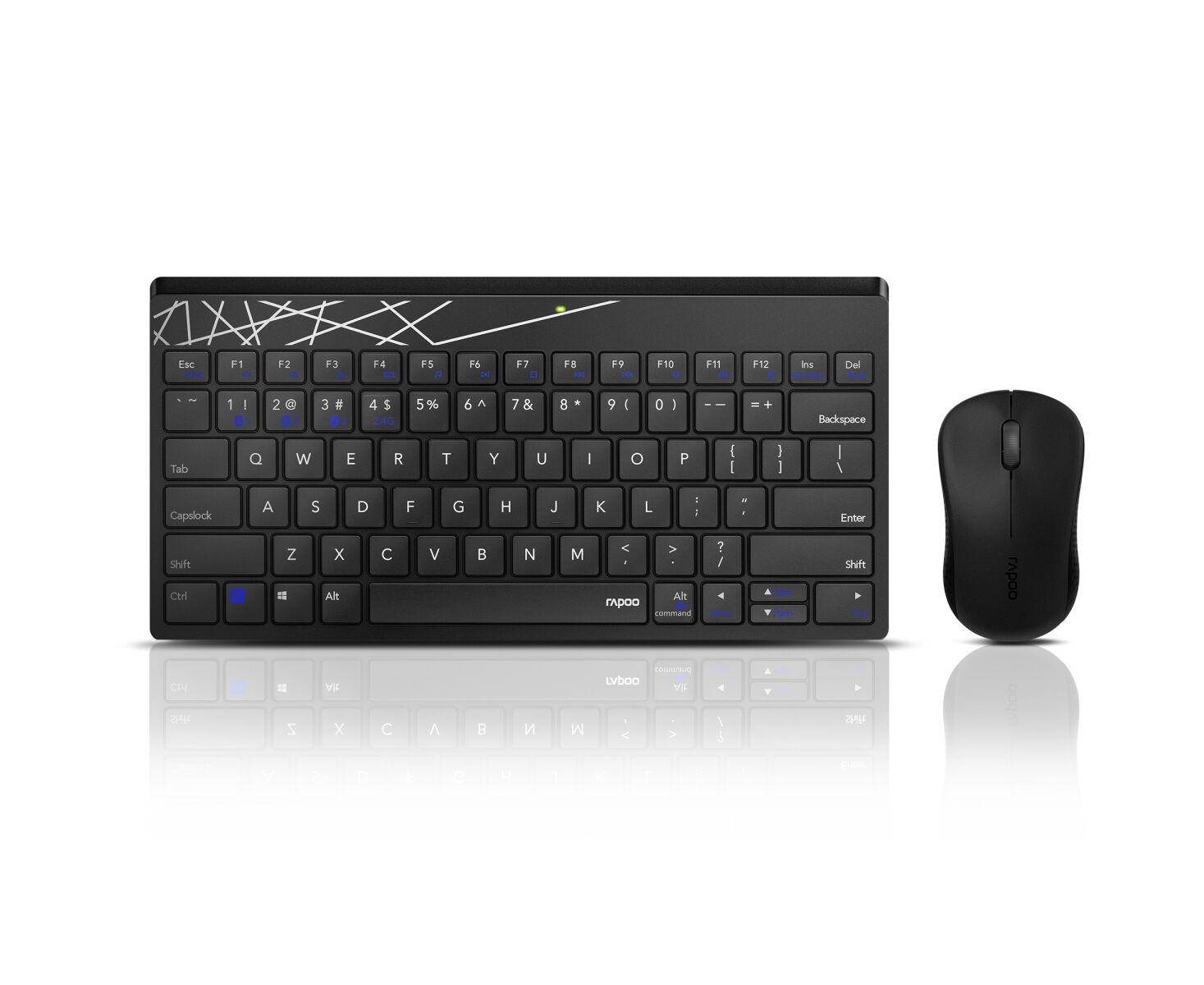 Комплект клавиатура и мышь RAPOO 8000 M Multi-mode Wireless Keyboard & Mouse Black