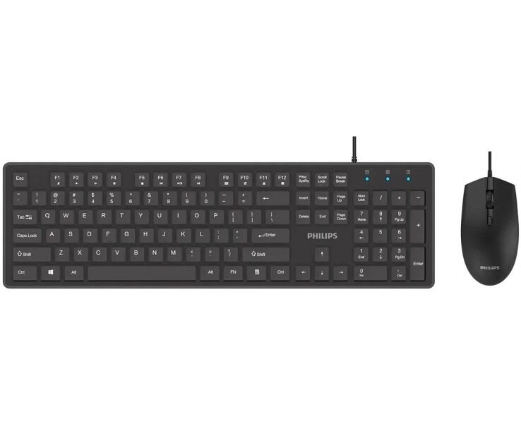 Комплект клавиатура и мышь проводной Philips SPT6264 (SPT6264 B/60) чёрный