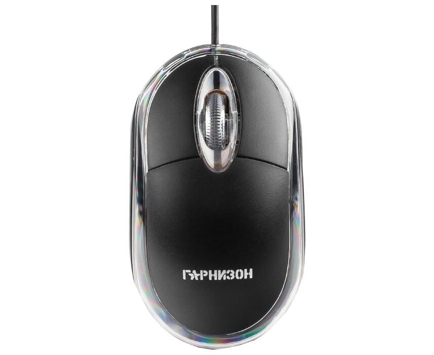 Мышь Гарнизон GM-100, Black, USB, 1000 dpi, 2кн.+колесо-кнопка