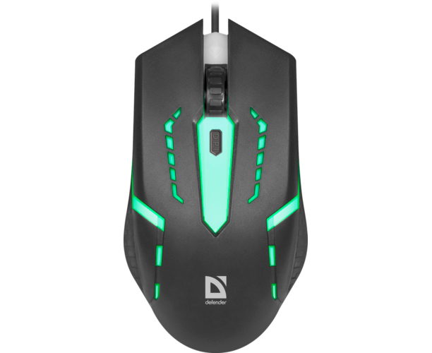 Мышь DEFENDER Hit MB-601 Black, 7 цветов, 4 кн., 1200 dpi, USB