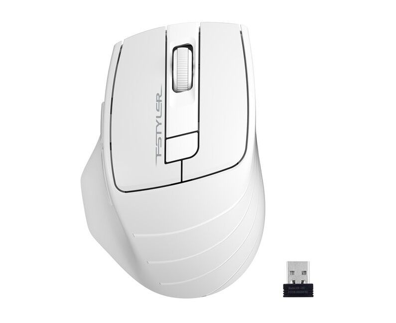 Мышь A4 Tech Fstyler FG30 белый/серый оптич. 2000dpi беспров. USB 6but (FG30 WHITE)