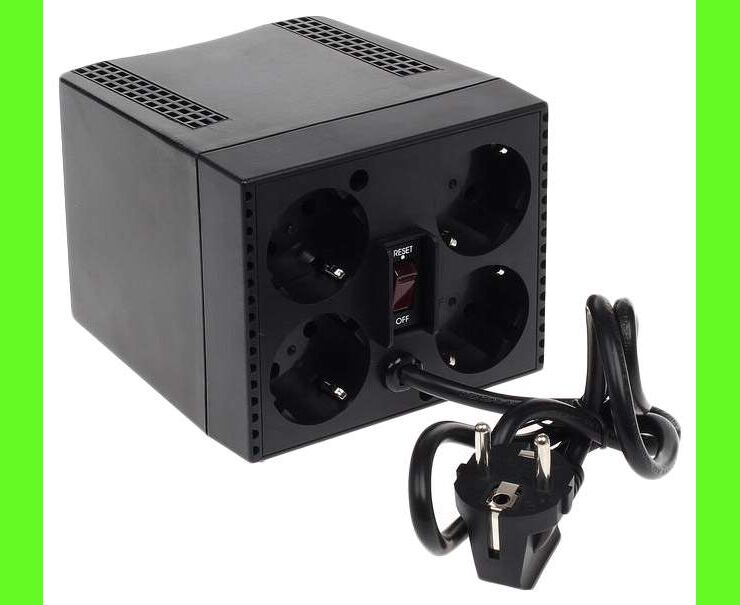 Стабилизатор напряжения Powercom TCA-1200 600 Вт 1200 ВА черный