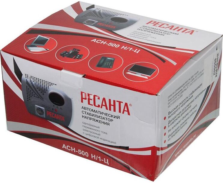 Стабилизатор напряжения Ресанта АСН-500 Н/1-Ц серый