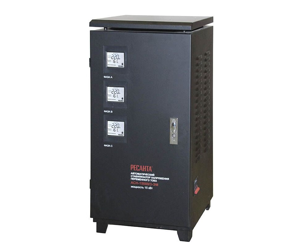 Стабилизатор напряжения Ресанта АСН-15000/3-ЭМ черный