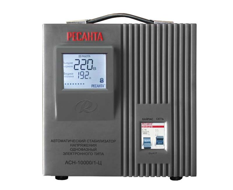 Стабилизатор напряжения Ресанта АСН-10000/1-Ц серый (63/6/8)
