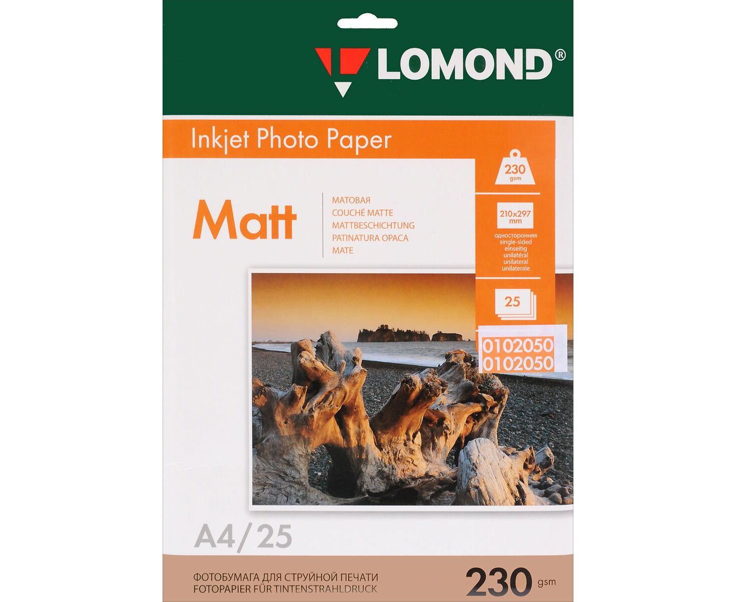 Фотобумага Lomond 0102050 A4/230г/м 2/25л./белый матовое для струйной печати
