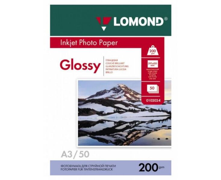 Бумага Lomond 0102024 A3/200г/м 2/50л./белый глянцевое для струйной печати