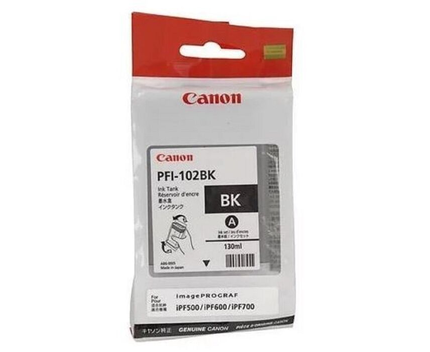 Картридж PFI-102 BK Black для Canon image PROGRAF i PF510, i PF605, i PF610, i PF650, i PF655, i PF710, i PF750, i PF755, i PF760 130мл (0895 B001)