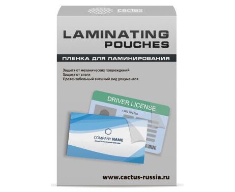 Пленка для ламинирования Cactus 100мкм (100шт) глянцевая 65x95мм CS-LPG6595100
