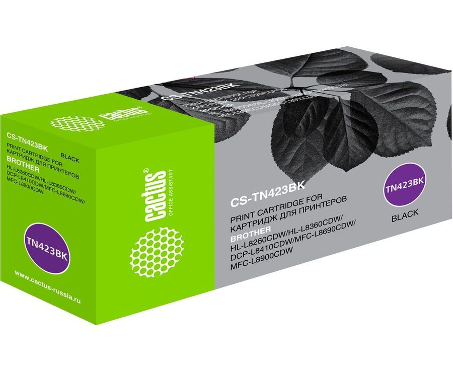 Тонер Картридж Cactus CS-TN423 BK черный (6500стр.) для Brother DCP L8410 CDW/HL L8260 CDW/MFC L8690 CDW