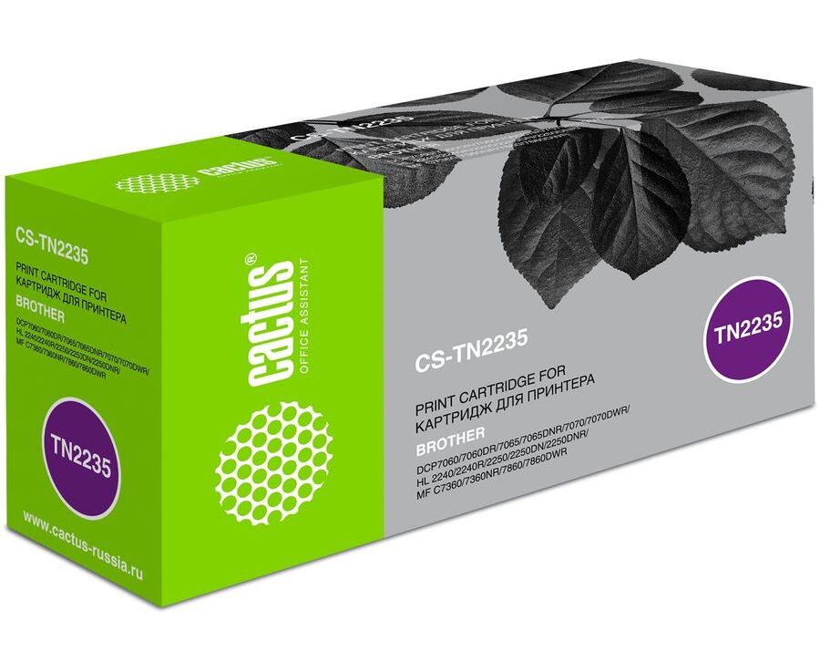 Тонер-картридж Cactus CS-TN2235 для Brother HL 2240/2250/2270/2130;MFC 7360/7460, 1200 стр