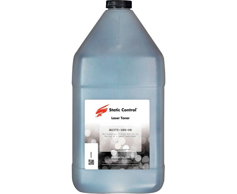 Тонер Static Control B2375-1 KG-OS бутыль 1 кг, черный, совместимый для Brother HL-2375