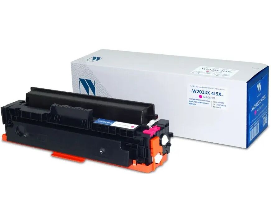 Тонер-картридж NV Print W2033 X (NV-W2033 X 415 X M) с чипом для HP Color Laser Jet Pro M454dn/M479dw, №415 X, M, 6 K, до версии 002_2247 A