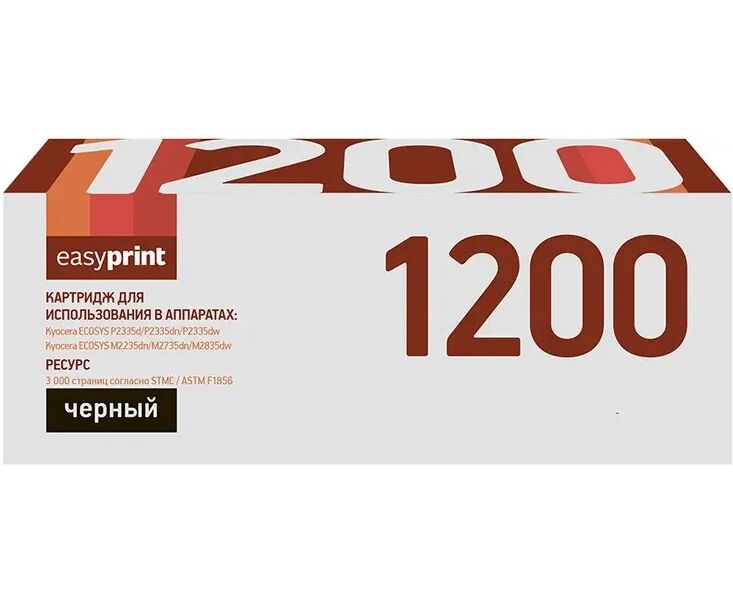 Тонер-картридж Easyprint TK-1200 (LK-1200) чёрный для Kyocera Ecosys P2335d/P2335dn/P2335dw/M2235dn/M2735dn/M2835dw (3000 стр.) с чипом