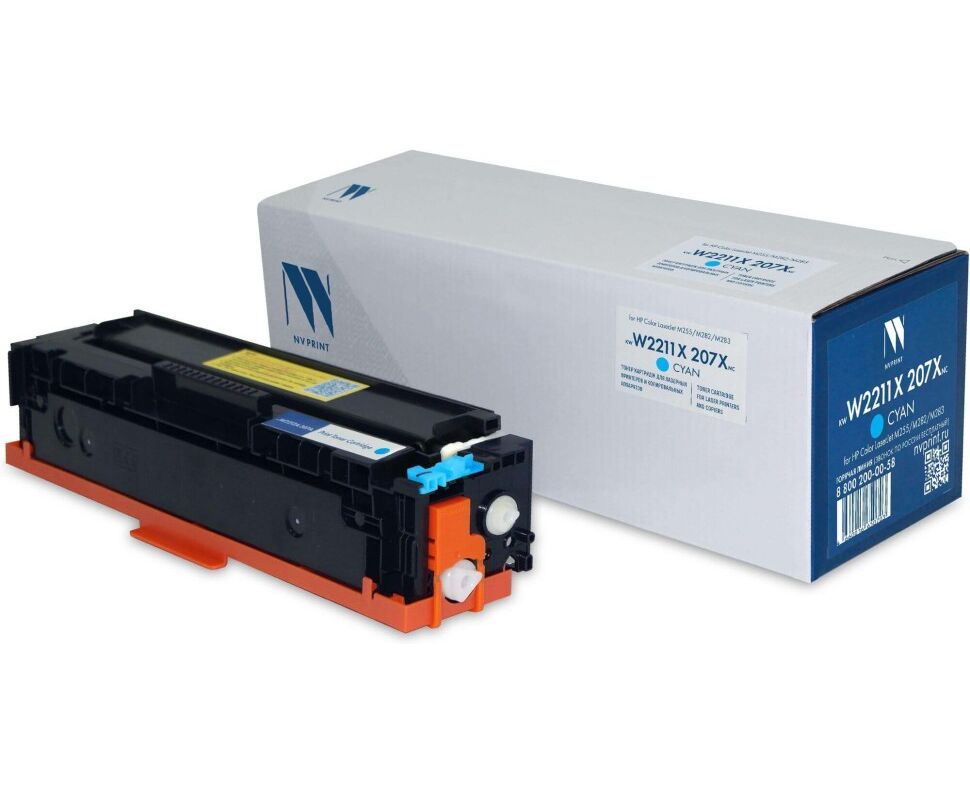 Тонер-картридж NV Print NV-W2211 X-207 XNCC (NV-W2211 X 207 X) Cyan (без чипа, без гарантии) для HP Color Laser Jet M255/M282/M283 (2450k)