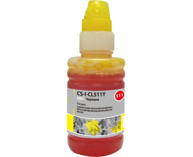 Чернила Cactus CS-I-CL511 Y желтый 100мл для Canon Pixma MP240/MP250/MP260/MP270/MP480