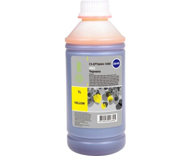 Чернила Cactus CS-EPT6644-1000 T6644 желтый 1000мл для Epson L100/L110/L120/L132/L200/L210/L222/L300/L312/L350/L355/L362/L366/L456/L550/L555/L566/L130
