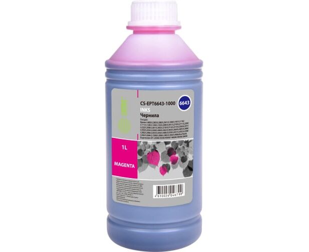 Чернила Cactus CS-EPT6643-1000 T6643 пурпурный 1000мл для Epson L100/L110/L120/L132/L200/L210/L222/L300/L312/L350/L355/L362/L366/L456/L550/L555/L566/L
