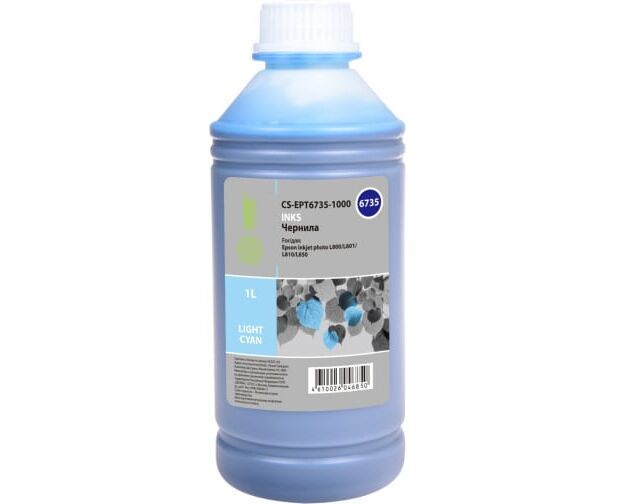 Чернила Cactus CS-EPT6735-1000 T6735 светло-голубой 1000мл для Epson L800/L810/L850/L1800