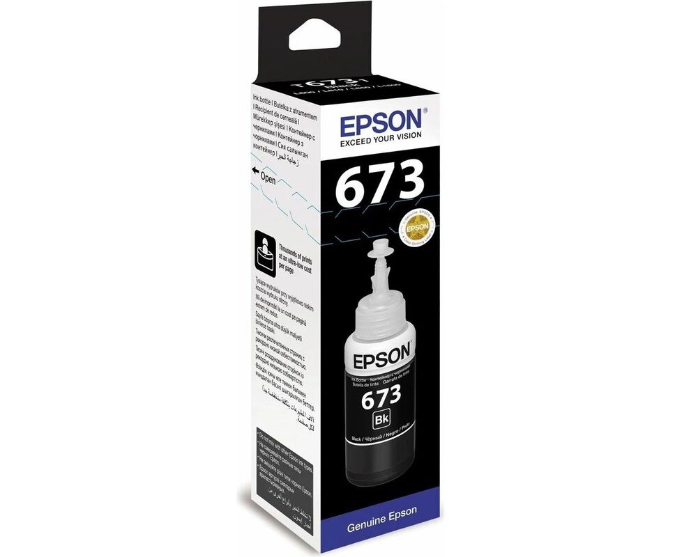 Чернила Epson 673 C13 T673198 (аналог C13 T67314 A) черный 70мл для Epson L800/L810/L850/L1800