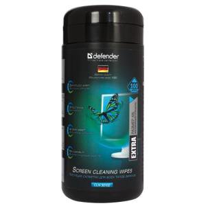 Чистящие салфетки Defender CLN30102, для мониторов (не оставляют разводов), 100шт в тубе