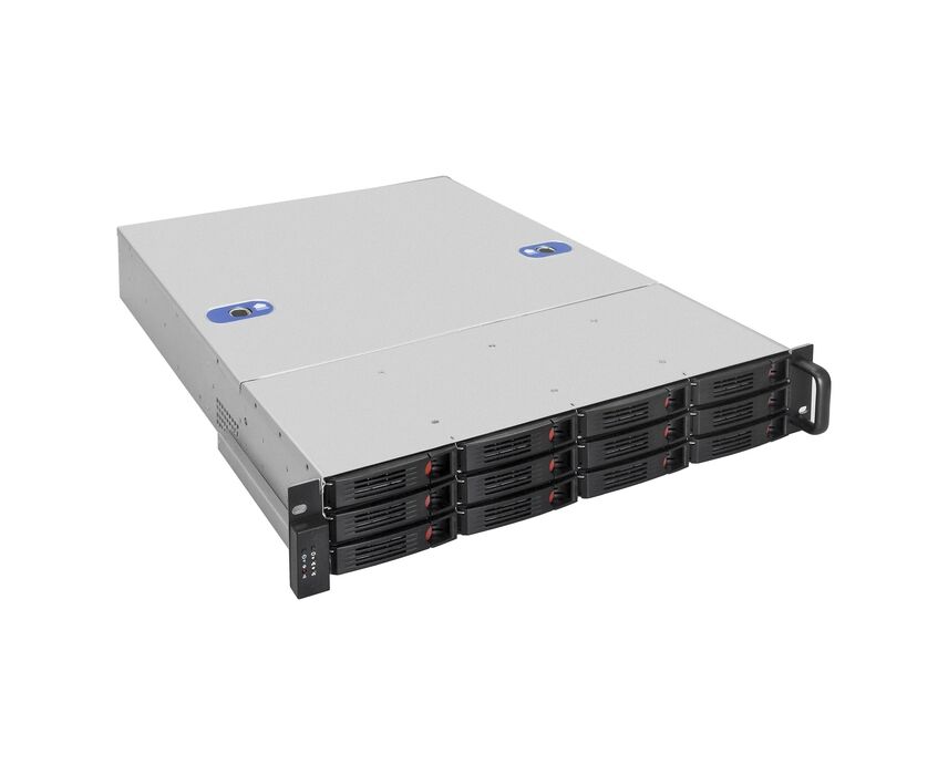 Корпус Exe Gate Pro 2 U660-HS12 EX292490 RUS RM 19", высота 2 U, глубина 660, без БП, 12x Hot Swap, USB
