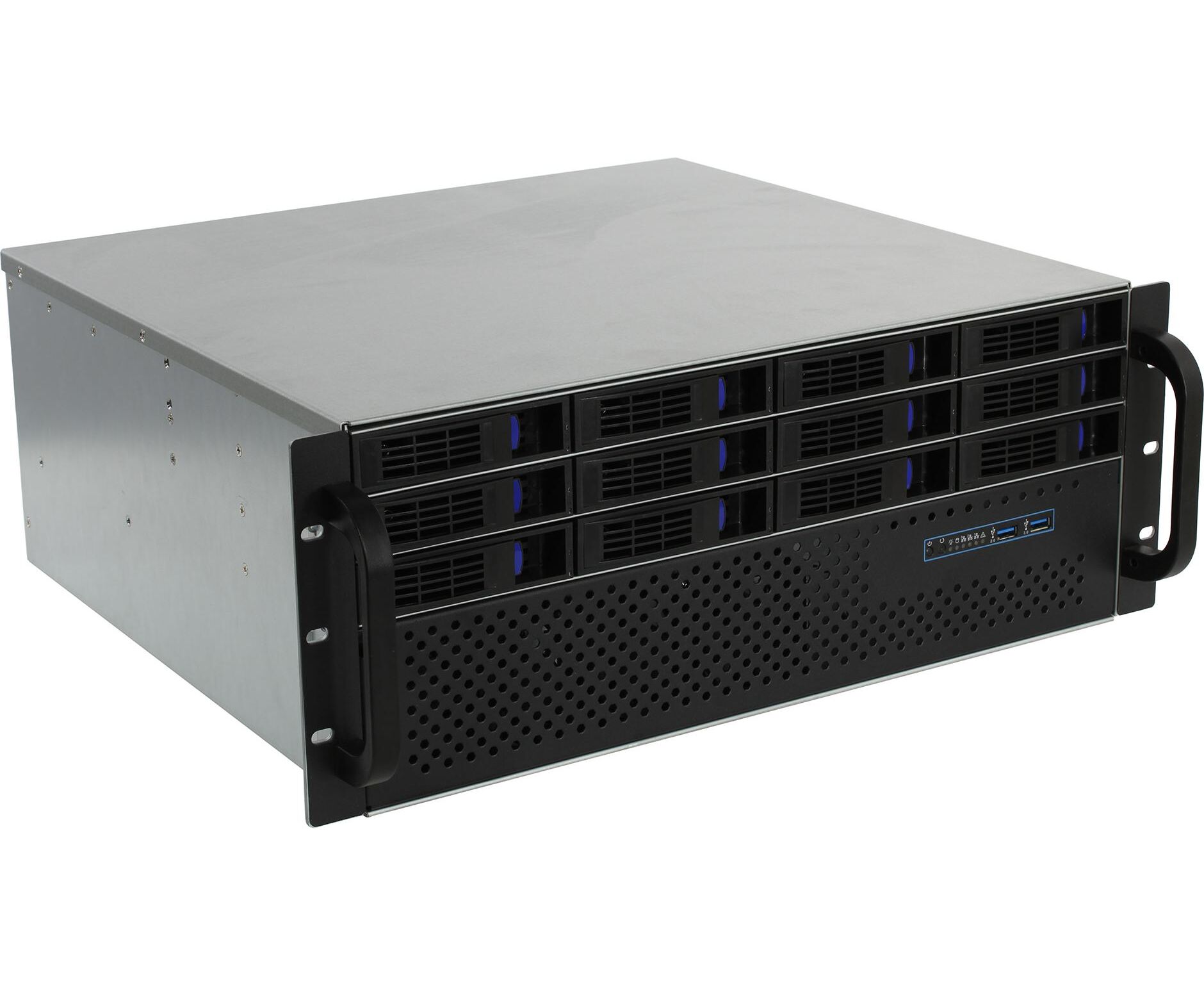 Корпус Procase ES412 XS-SATA3-B-0 4 U Rack server case (12 SATA3/SAS 12 Gb hotswap HDD), черный, без блока питания, глубина 400мм, MB 12"x13"