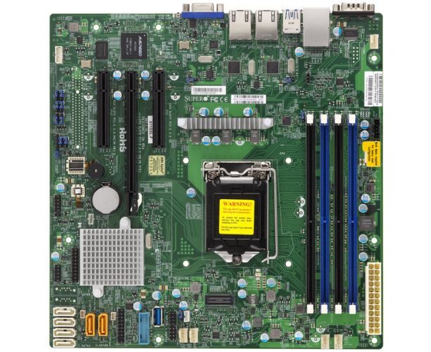 Материнская плата Super Micro MBD-X11 SSL-F-B Soc-1151 i C232 m ATX 4x DDR4 6x SATA3 SATA RAID i210 AT 2х Ggb Eth bulk