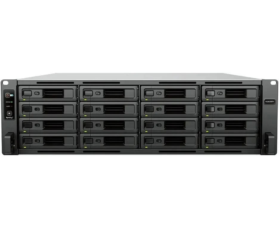 Сетевое хранилище Synology RS2825 RP+ (16x2.5"/3.5" SATA, AMD Ryzen V1780 B/4x3.35 G Hz, 8 GB DDR4, 2x1 Гбит/с, 1x10 Гбит/с)