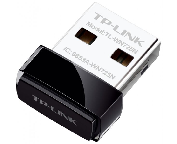 TP-LINK TL-WN725 N, Wi-Fi USB Адаптер, 150 Mbps, Nano Size, Realtek, 2.4 G Hz, 802.11n/g/b, QSS button, autorun utility