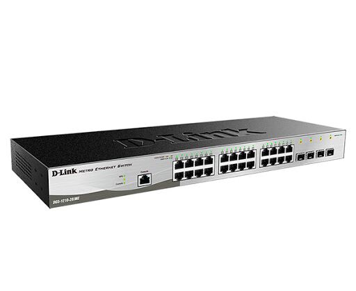 D-Link DGS-1210-28/ME/A2 A Управляемый коммутатор 2 уровня с 24 портами 10/100/1000 Base-T и 4 портами 1000 Base-X SFP