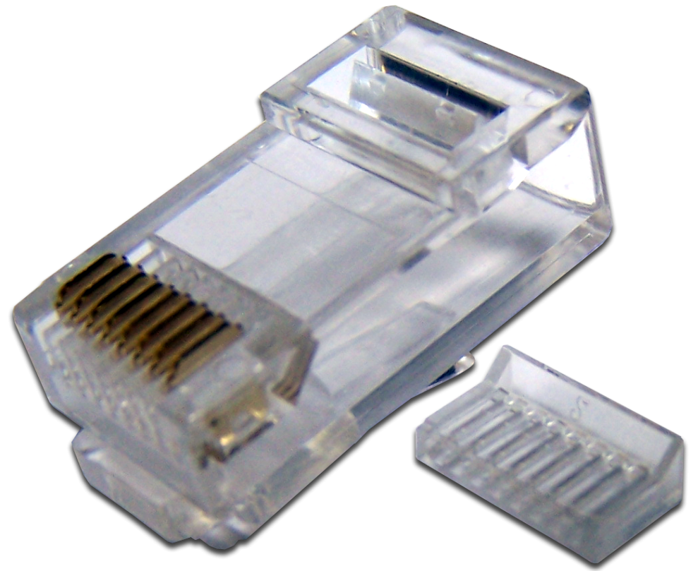 Коннектор LANMASTER (TWT-PL45-8 P8 C) RJ45 UTP 8 P8 C, универсальный, cat.5e, 100 шт.