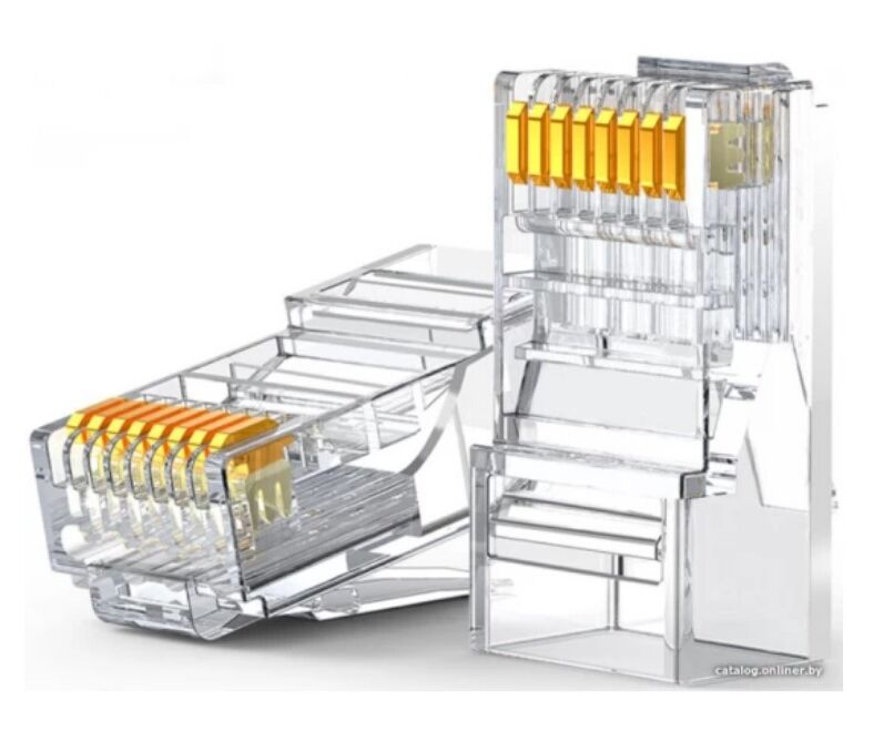 Коннектор UGREEN NW120 (50962) Cat 6 Unshielded RJ45 Modular Plugs 50 шт. Цвет: прозрачный