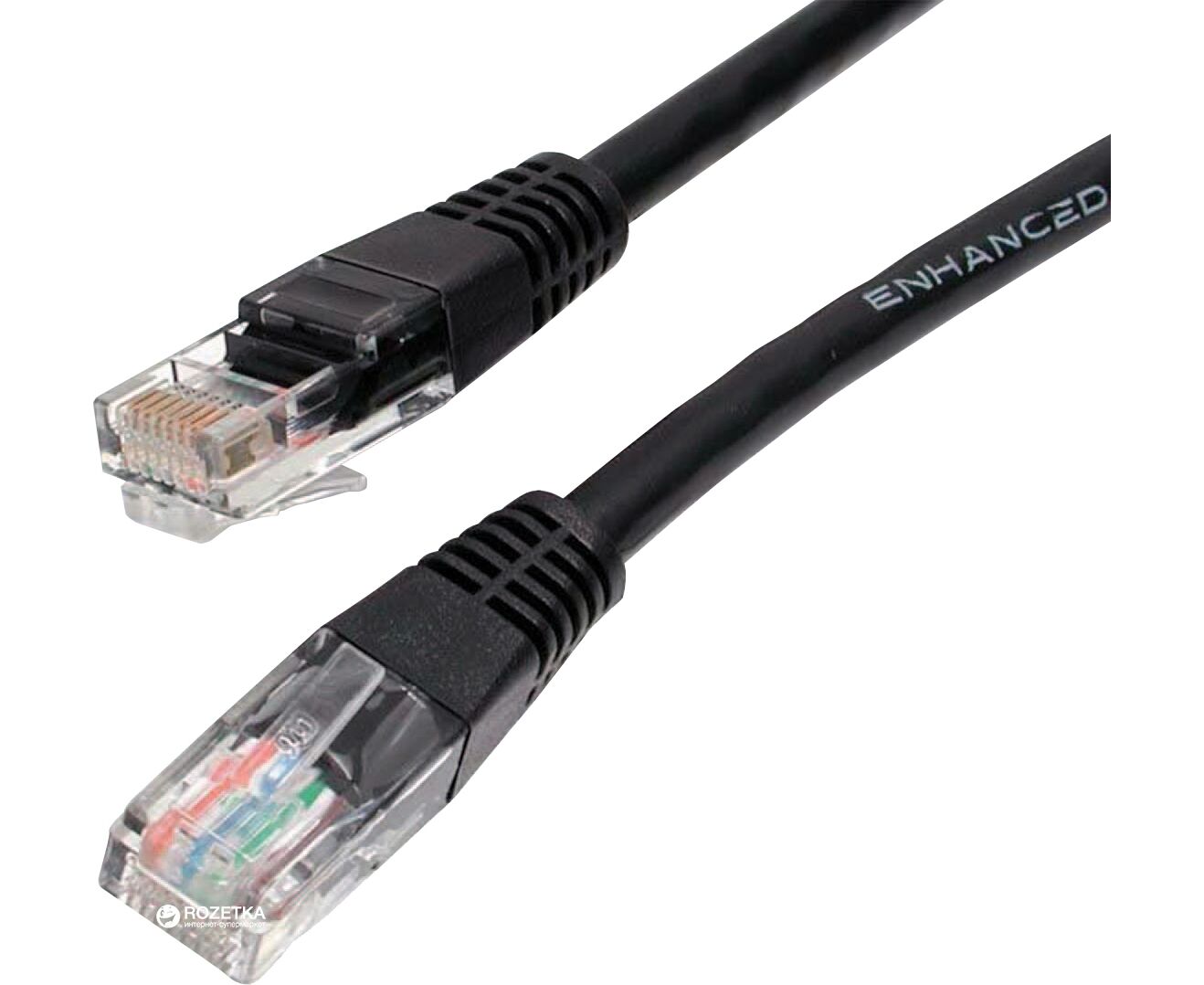 Патч-корд UTP5e, 3 м, литой, многожильный, биметалл CCA, 26 AWG, PVC, чёрный CABLEXPERT PP12-3 M/BK