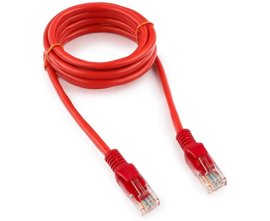 Патч-корд UTP Cablexpert PP12-1.5 M/R кат.5e, 1.5м, литой, многожильный (красный)