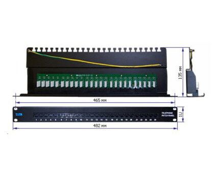 Патч-панель Lanmaster TWT-PP25 TEL45 19" 1 U 25x RJ-12 UTP
