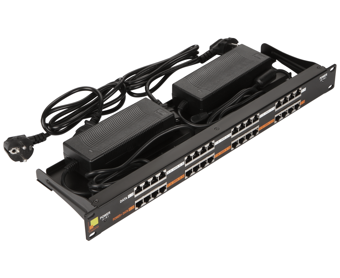 Патч-панель LANMASTER LAN-PP16-POE/A2 в шкаф 19" 1 U, порты 16 x RJ-45 кат. 5e, Po E, черный