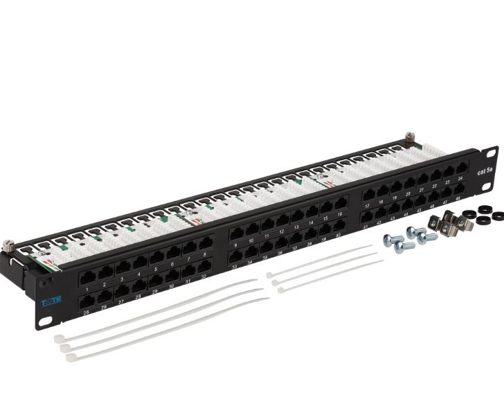 Патч-панель Lanmaster TWT-PP48/1 U-U5 E 19" 1 U 48x RJ45 кат.5e UTP