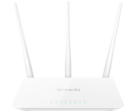 TENDA F3, Wi-Fi Роутер, 300 Mbps at 2.4 G Hz, 802.11b/g/n, 1 port WAN 10/100 Mbps + 3 ports LAN 10/100 Mbps, 3 5d Bi external antennas