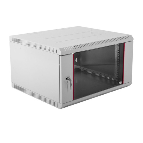 Шкаф телекоммуникационный ЦМО (ШРН-Э-6.650) разборный 6 U (600х 650) дверь стекло (1 коробка)