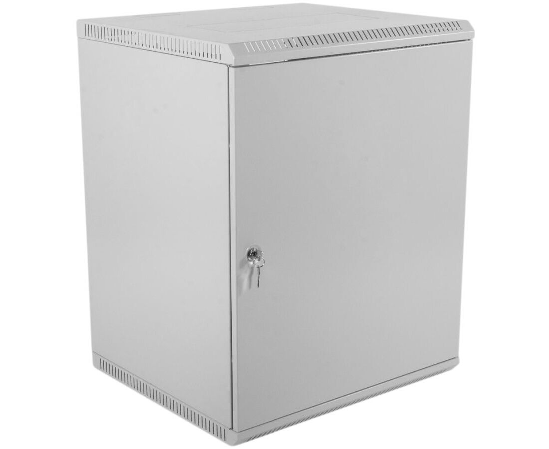 Шкаф коммутационный ЦМО ШРН-Э-15.650.1 серый 15 U 600x650мм пер.дв.стал.лист несъемн.бок.пан.