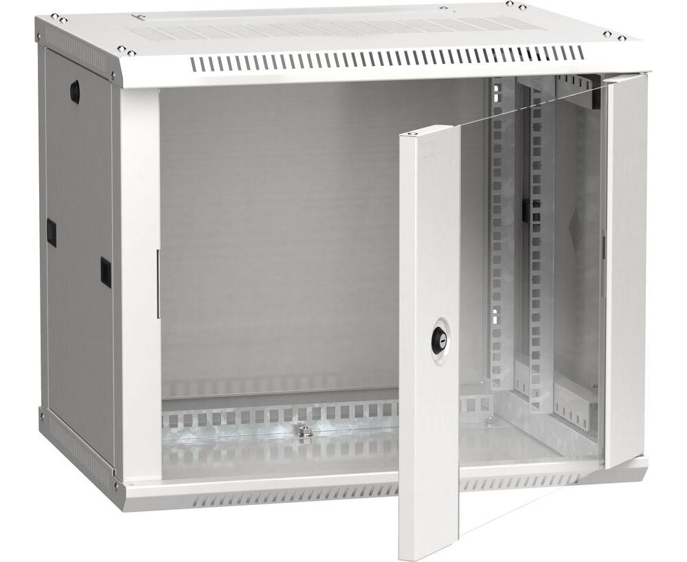 Шкаф коммутационный ITK Linea W (LWR3-09 U64-GF) настенный 9 U 600x450мм пер.дв.стекл серый сталь