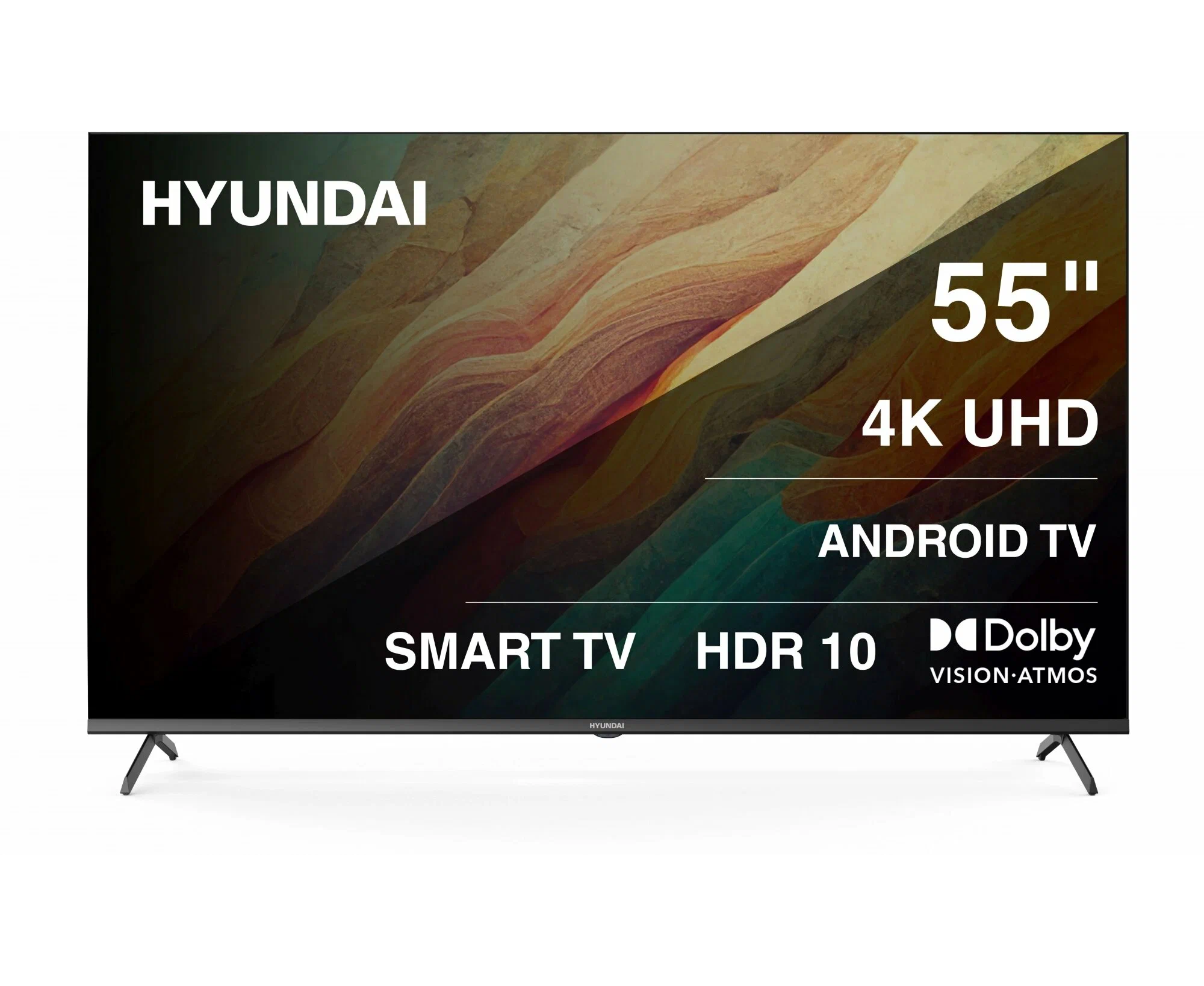 55" Телевизор Hyundai H-LED55 BU7009 черный 3840x2160, 4 K Ultra HD, 60 Гц, Wi-Fi, Smart TV, Android TV