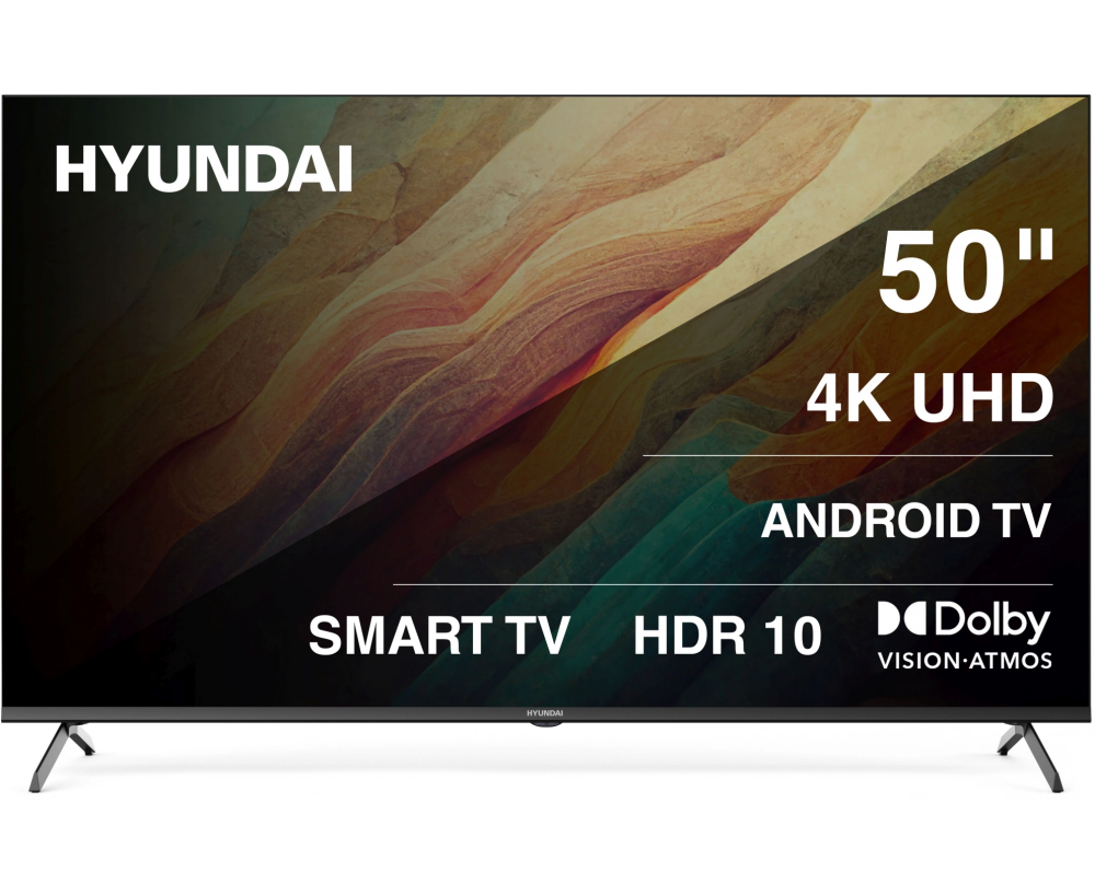 50" Телевизор Hyundai H-LED50 BU7009 черный 3840x2160, 4 K Ultra HD, 60 Гц, Wi-Fi, Smart TV, Android TV