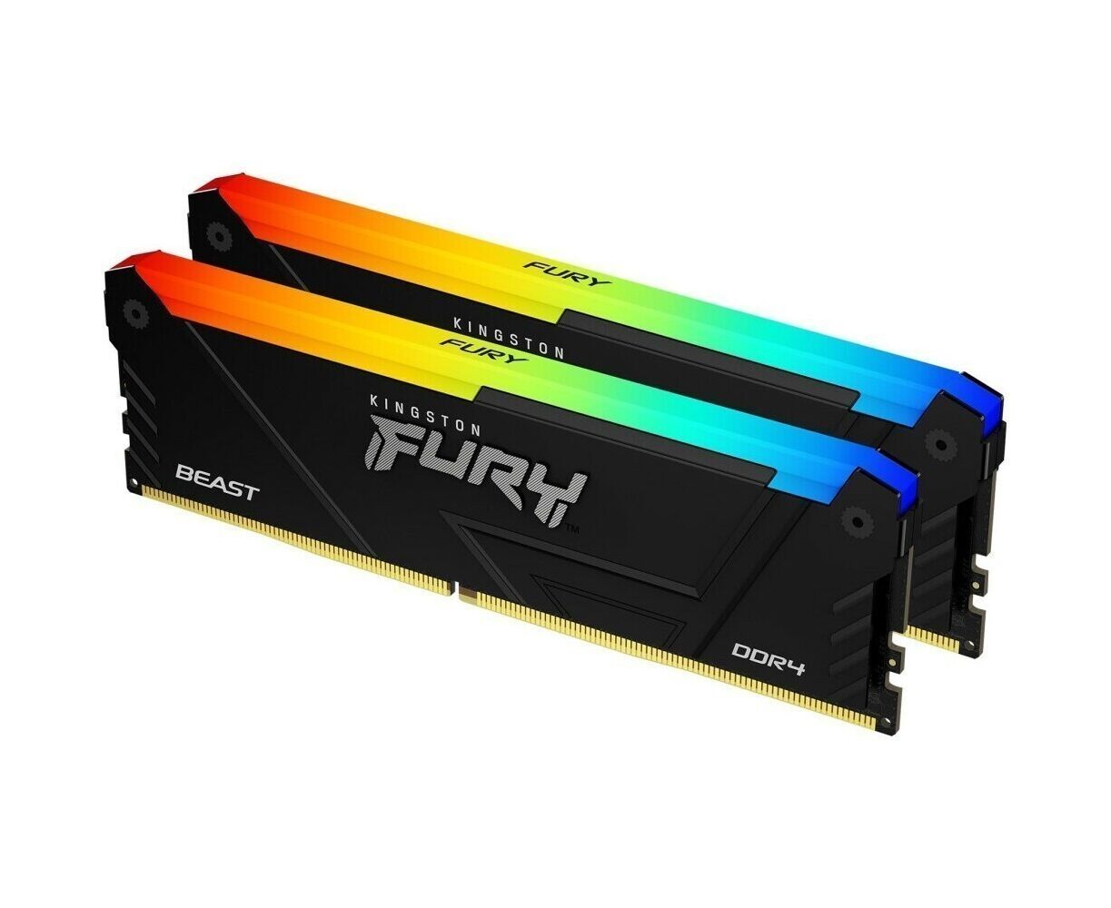 ОЗУ Kingston Fury Beast Black RGB XMP KF436 C18 BB2 AK2/32 32 GB DDR4 3600 M Hz DIMM kit 2x16 Gb, CL18, 288-pin 1.35 V Non-ECC