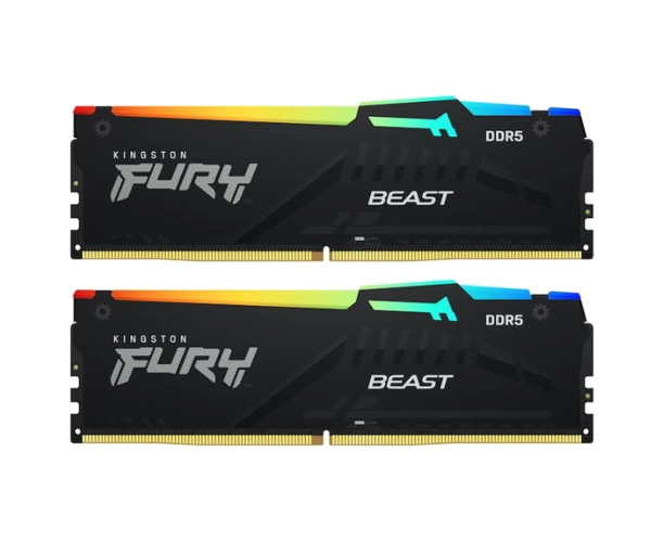 ОЗУ Kingston Fury Beast Black RGB 16 GB KF552 C40 BBAK2-16 DDR5 5200 DIMM kit 2*8,Non-ECC, CL40, 1.25 V, 288-pin RTL
