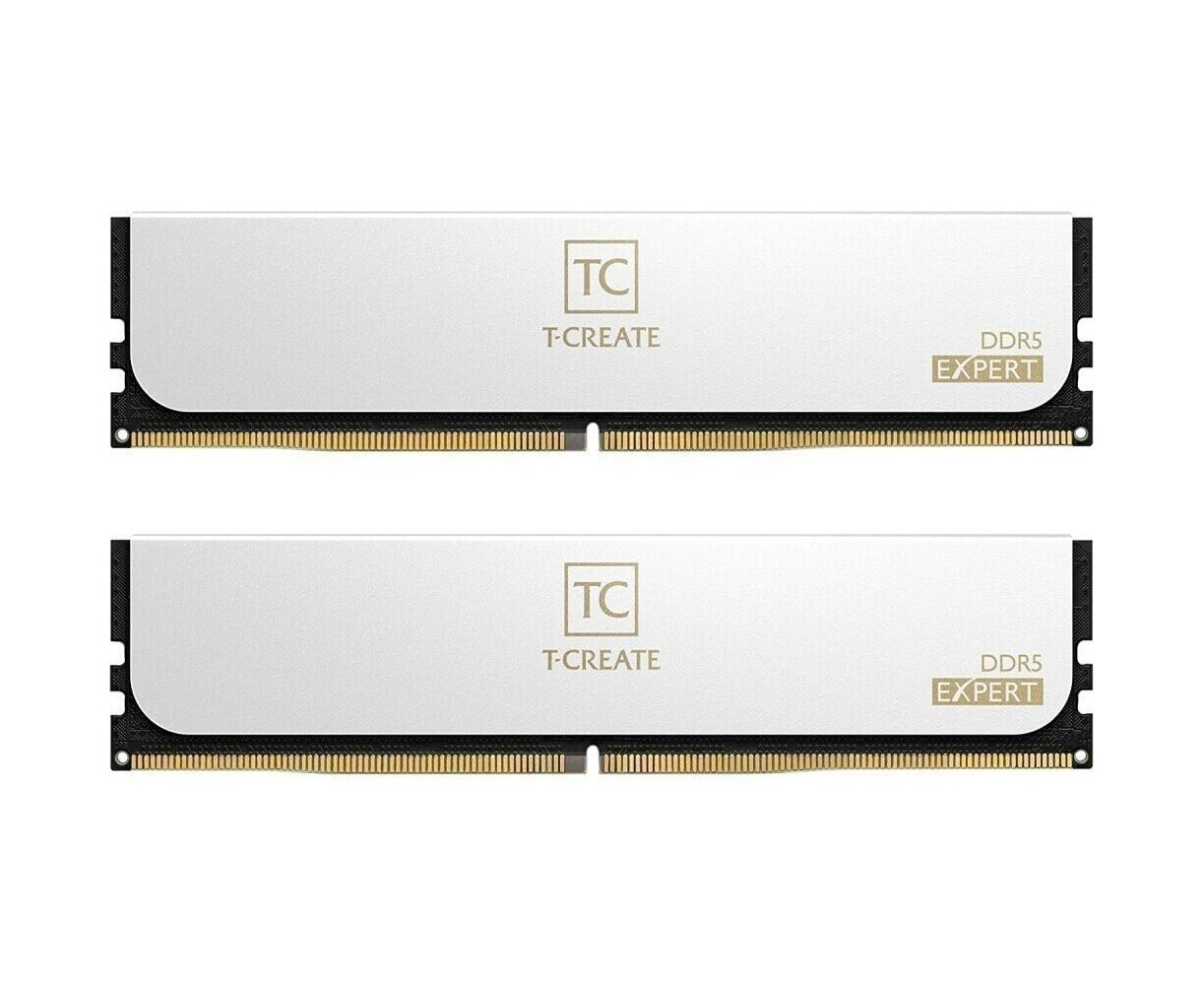 ОЗУ TEAMGROUP T-Create Expert 64 GB (CTCWD564 G6400 HC34 BDC01) (2x32 GB) DDR5 6400 M Hz CL34 (34-44-44-84) 1.35 V / White