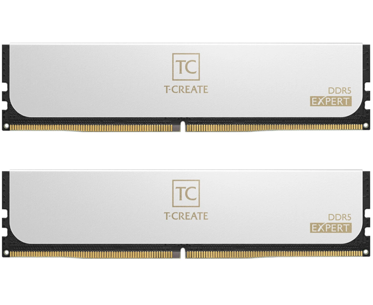 ОЗУ TEAMGROUP T-Create Expert (CTCWD5128 G6400 HC42 CDC01) 128 GB (2x64 GB) DDR5 6400 M Hz CL42 (42-52-52-102) 1.25 V / White