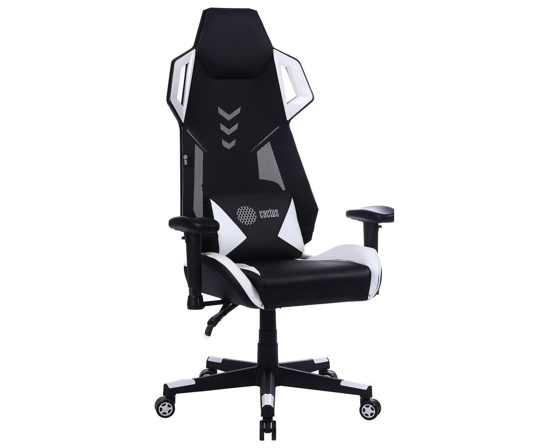 Кресло игровое Cactus CS-CHR-090 BLW черный/белый